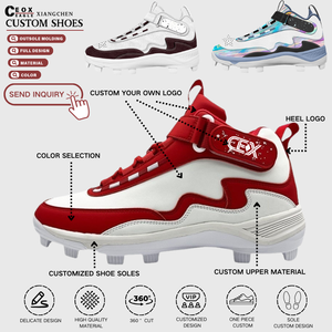 Men's Baseball Cleats Genuine Leather Upper Rubber Outsole Anti-Slip Professional Training Sport <strong>Shoes</strong> OEM Custom Logo Wholesale - Product Image 2