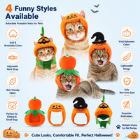 En gros, Accessoires de festival pour animaux de compagnie : Chapeau de chat d'Halloween fantaisie en tissu d'hiver, motif citrouille, pour chaton mignon