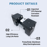 Pompa Lab vakum mikro bebas minyak isap ganda Sampling bahan kimia Tandem 12V pompa diafragma udara kecil