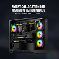 Ventilateur PC RGB noir à bas prix, vente chaude, ventilateur de refroidissement 120 mm pour boîtier d'ordinateur avec dissipateur thermique en aluminium