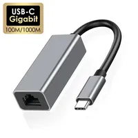 Adaptor Ethernet Eksternal USB-C 1000Mbps RJ45 LAN Internet Berkabel untuk Laptop MacBook PC Windows 7 8 10