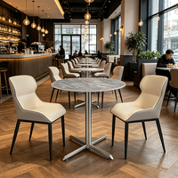 Table de salle à manger en métal robuste pour restaurants, cafés et hôtels, vente en gros d'usine.