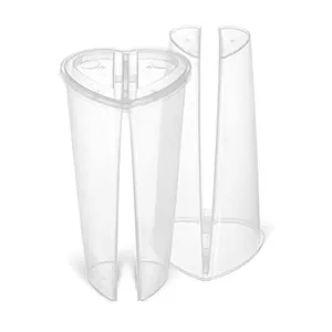 16Oz 22Oz Bubble Thee Plastic Split Cup Voor Boba Twee-Compartiment Twin Cups Hart Vorm Voor Boba thee Met Deksel