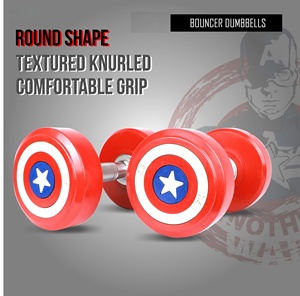 Équipement de fitness de style Captain America, haltères ronds en acier CPU, poids libres - Product Image 3