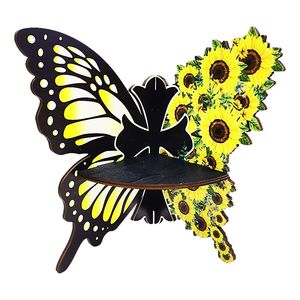 Wooden Butterfly Corner <b>Shelf</b> Hollow Creative Shape Aromatherapy Candle Holder - Product Image 1