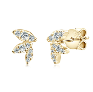 Elegantes pendientes de moissanita en forma de hoja con cristales brillantes para uso diario versátil ocasiones especiales - Product Image 2