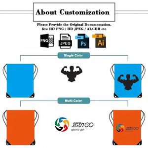 Customized Logo High Quality Sports Fitness Travel Waterproof <b>Backpack</b> 210d Cheap Polyester <b>Drawstring</b> Bag - Product Image 2