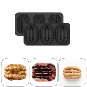 Moule à gâteau en silicone en forme de noix à 3 cavités, LFGB 100% qualité alimentaire, platine antiadhésif, sans BPA, pour mousse au chocolat - Product Image 4