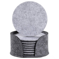 Sous-verres ronds en feutre écologique, personnalisables, lavables, durables, réutilisables, robustes, pour la décoration de table