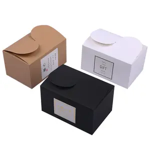 Оптовая продажа на заказ, белая черная бумажная коробка, маленькая крафт-бумага, коробка для печенья, упаковка, подарочная упаковка