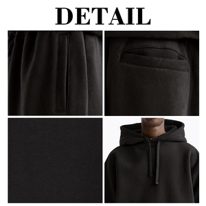 Ensemble sweat à capuche et pantalon de survêtement KIingSen personnalisé pour homme, style streetwear, respirant, coupe oversize, effet vintage délavé, en molleton doux - Product Image 6