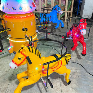 เครื่องเล่นม้าหมุนไฟฟ้าสำหรับเด็ก อุปกรณ์สนามเด็กเล่นกลางแจ้ง มินิคารูเซลสำหรับเด็ก - Product Image 3