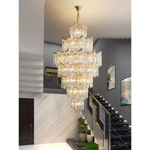 Lustre en cristal Long or classique de haute qualité pour hauts plafonds <span class=keywords><strong>Suspension</strong></span> en fer de luxe pour escalier <span class=keywords><strong>salon</strong></span> mariage - Product Image 6