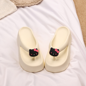 XMISTUO dolce ragazza spigolosa punta da <span class=keywords><strong>donna</strong></span> con suola spessa per gatto nero <span class=keywords><strong>infradito</strong></span> 2025 estate Outdoor plateau Heel Beach - Product Image 5