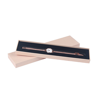Logo de luxe stylo à bille montre boîte-cadeau de haute qualité conception personnalisée blanc rose UV à la mode feuille éponge en papier gaufré