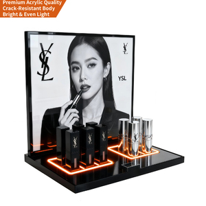 Support d'affichage personnalisé de luxe <span class=keywords><strong>en</strong></span> acrylique pour vernis à ongles et rouges à lèvres avec éclairage LED, présentoir cosmétique pour vernis à ongles pour <span class=keywords><strong>magasin</strong></span> de détail - Product Image 1