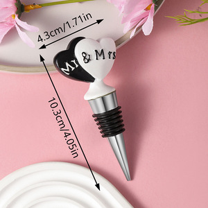Tapón de vino Mr & Mrs, tapón de plástico para sellar botellas, regalo para fiesta de boda - Product Image 4