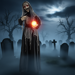 Decoraciones de Halloween con Esferas de Brujas, Globo Luminoso de Plástico de 6 Pies para Exhibición en Cementerios - Product Image 2