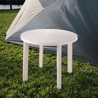 Table en plastique blanche ronde durable de haute qualité pour cour extérieure de balcon