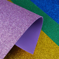 Feuilles de mousse EVA scintillantes colorées en gros pour la fabrication artisanale des enfants, matériaux pour jouets et chaussures, thermoformage A4/taille personnalisée