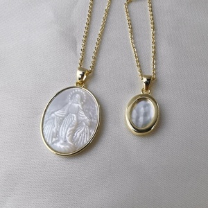 Colar de Prata Esterlina 925 com Pingente de Madre-Pérola Natural da Virgem Maria para Mulheres - Product Image 5
