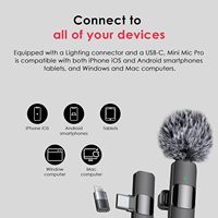 Microphone Lavalier Sans Fil Omnidirectionnel K9 2.4G avec Réduction de Bruit et Connecteur Type C pour Smartphones et Conférences
