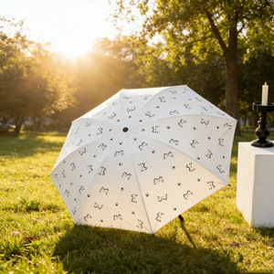 Folding Sun Umbrella For Women Automatic Open UV Protection Travel Use Iron Rib Sunny And Rainy Umbrella - Product Image 1