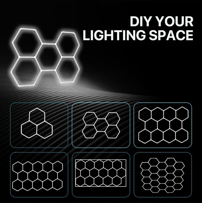 6000K High Grid Ceiling Hexagon Lights