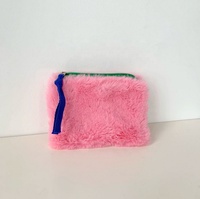 Petit sac carré en peluche Ins multicolore Mini sac cosmétique organisateur de maquillage étudiants porte-monnaie porte-carte filles pochette sacs