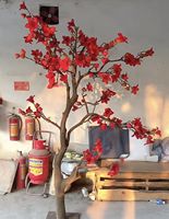 Arbre artificiel en kapok rouge, pour la maison, l'hôtel, le hall, le restaurant, la villa, le jardin et le centre commercial