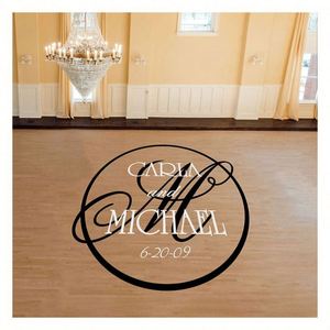 Wedding Monogram Dance Floor Vinyl Decal Waterproof Vinyl Letters Initials Dance Floor Name Stickers Removable <b>Wrap</b> - Product Image 1