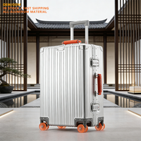 Valise à roulettes en aluminium de 20 à 28 pouces, avec serrure à code TSA, grande capacité, roues silencieuses, valise à roulettes, pas de MOQ, personnalisable
