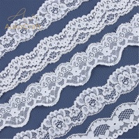 Dentelle élastique française en gros, tissu en nylon blanc 2020, garniture décorative élastique pour soutien-gorge