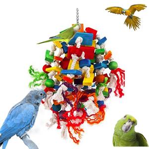 Fournitures <span class=keywords><strong>de</strong></span> <span class=keywords><strong>perroquet</strong></span> en coton écologique Jouets d'oiseaux suspendus sur corde en bois <span class=keywords><strong>pour</strong></span> jouer aux oiseaux - Product Image 2