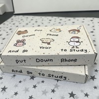 Boîtes cadeaux rigides recyclées avec motif chiot mignon et avion de dessin animé, avec gaufrage UV, pour le rangement de carnets et de fournitures de papeterie