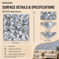 Panneau mural 3D en PVC noir brillant MORLENX, revêtement décoratif géométrique cannelé pour l'intérieur des bars et salons