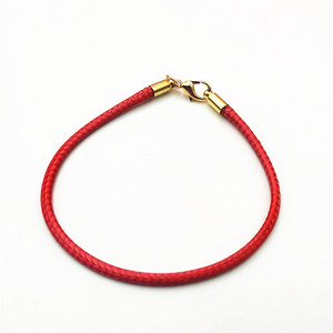 Red <b>String</b> <b>Bracelet</b> 2Mm 18Cm Gold Clasp Unisex Gift Jewelry - Product Image 1
