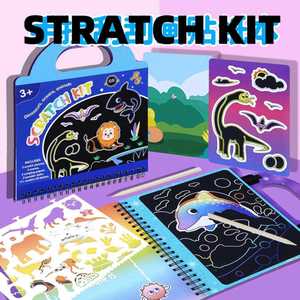 Multifunctional Activity Art Craft Busy Colorful Kids Portable Scratch <b>Book</b> <b>Kit</b> - Product Image 2