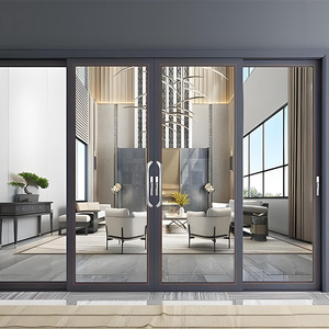 <span class=keywords><strong>Porte</strong></span> <span class=keywords><strong>coulissante</strong></span> en aluminium, <span class=keywords><strong>porte</strong></span> <span class=keywords><strong>coulissante</strong></span> à double vitrage étanche avec réduction du <span class=keywords><strong>bruit</strong></span> pour balcon, villa, résistance aux impacts des ouragans - Product Image 1