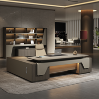 Bureau de direction modulaire haut de gamme en MDF, grand format en L, bicolore gris beige, avec boîte de rangement pour câbles, table de travail de bureau moderne – Offre Spéciale