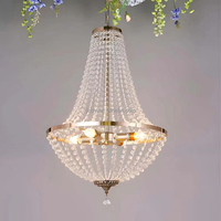Lustre LED en cristal doré pour décoration de mariage, support en aluminium, vente directe usine