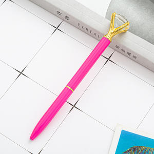 Grand stylo bille publicitaire en métal torsadé avec logo en cristal de diamant créatif - Product Image 2