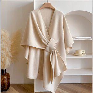 Sciarpa Elegante da Donna di Alta Qualità con Cintura, Poncho Morbido Aperto sul Davanti per Primavera Autunno Inverno 2026 - Product Image 2