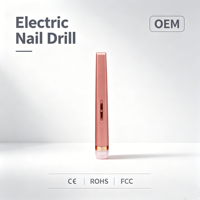 Mini perceuse à ongles électrique portable en gros, rechargeable par USB, 5 têtes de ponçage avec lumière nocturne pour la maison et le salon