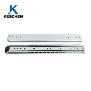 Glissières télescopiques robustes grises à extension complète, triple pliage, pour tiroirs, fines, usage extérieur, capacité de <span class=keywords><strong>charge</strong></span> 227 kg, pour équipements d'automatisation - Product Image 2