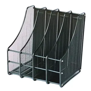 Kantoor En Huis Metal Mesh 4 Compartimenten Metalen Magazijn Houder Magazijn Bestandshouder Bureau Organizer Bestand Organizer Organizer