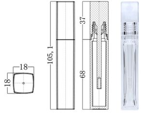 หลอดลิปกลอสแบบสี่เหลี่ยมใส ขนาด 6.5 มล. ราคาโรงงาน พร้อมโลโก้สั่งทำ  หลอดลิปกลอสเปล่าสำหรับใส่ลิปออยล์เพิ่มความอวบอิ่ม - Product Image 5