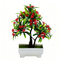 Bonsaï artificiel de pin vert, plante artificielle de bienvenue pour la décoration de table intérieure