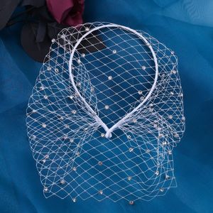 MIO voile de luxe avec strass étoilés noir blanc bandeau pour dame femmes fête tête décoration maille voile - Product Image 5