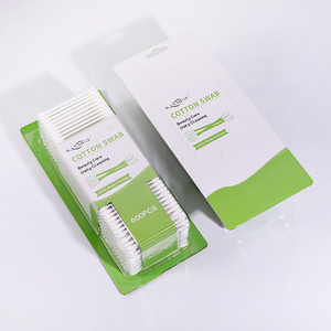 Phổ biến mới bán buôn 600pcs bông tăm bông trắng nhựa Stick bông Chồi với thẻ vỉ - Product Image 4